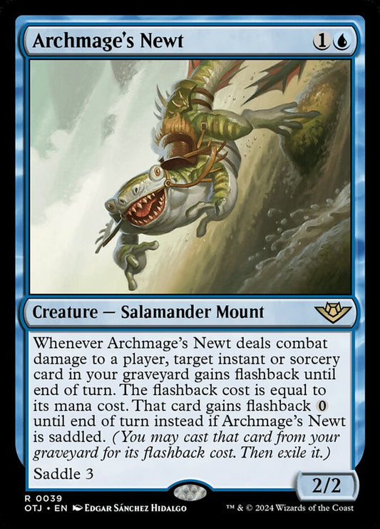 This Is An Image Of The Magic The Gathering Card Archmage's Newt From The Set Outlaws of Thunder Junction - Designed By Artist Edgar Sánchez Hidalgo