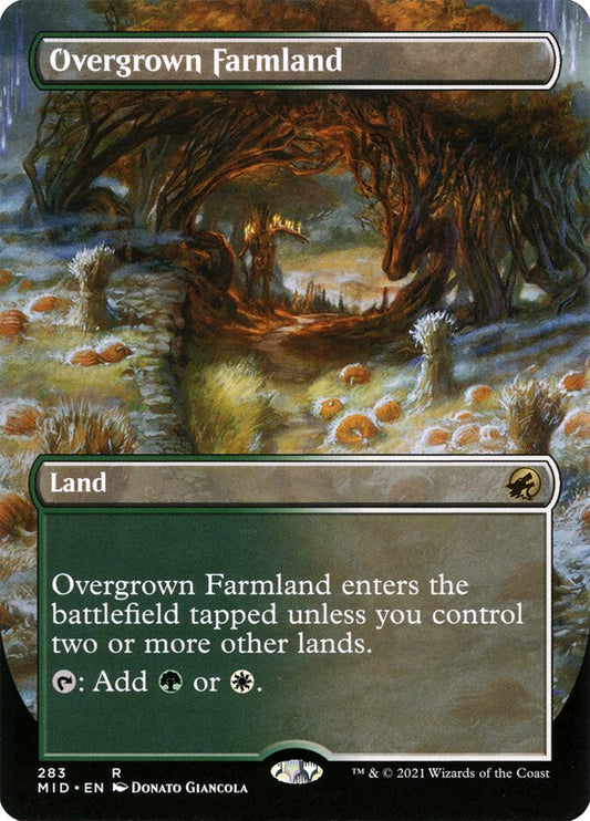 This Is An Image Of The Magic The Gathering Card Overgrown Farmland From The Set Tarkir: Dragonstorm Commander - Designed By Artist Jonas De Ro