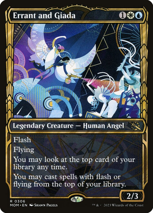 This Is An Image Of The Magic The Gathering Card Errant and Giada From The Set March of the Machine - Designed By Artist Cristi Balanescu