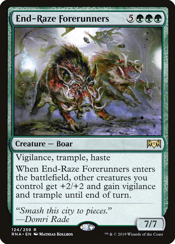This Is An Image Of The Magic The Gathering Card End-Raze Forerunners From The Set Commander Legends: Battle for Baldur's Gate - Designed By Artist Mathias Kollros