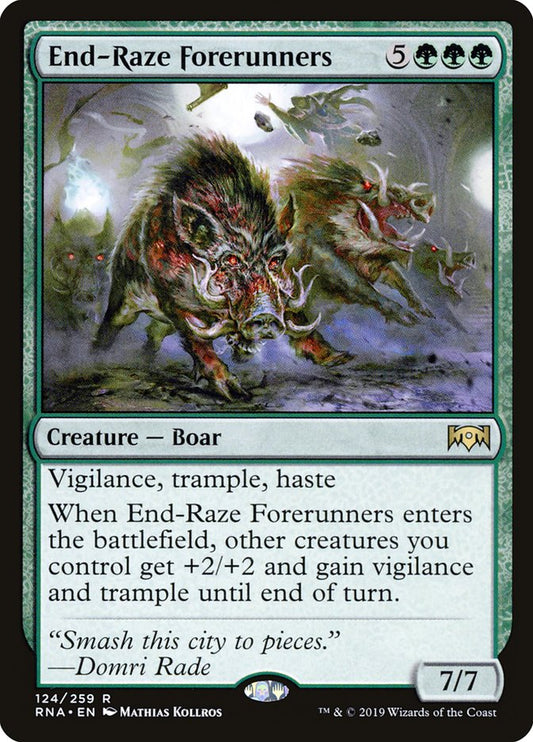 This Is An Image Of The Magic The Gathering Card End-Raze Forerunners From The Set Commander Legends: Battle for Baldur's Gate - Designed By Artist Mathias Kollros