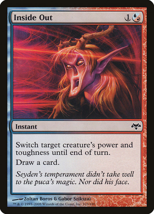 This Is An Image Of The Magic The Gathering Card Inside Out From The Set Eventide - Designed By Artist Zoltan Boros & Gabor Szikszai