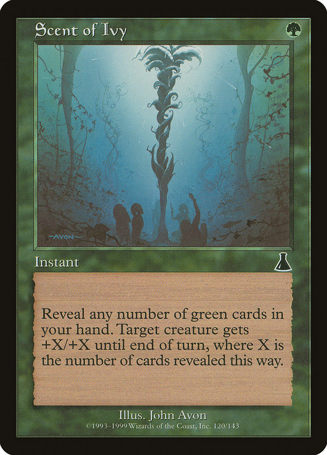This Is An Image Of The Magic The Gathering Card Scent of Ivy From The Set Urza's Destiny - Designed By Artist John Avon