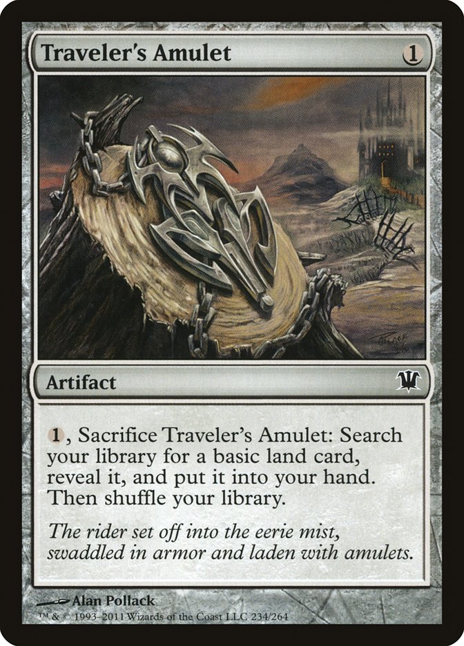 This Is An Image Of The Magic The Gathering Card Traveler's Amulet From The Set Innistrad Remastered - Designed By Artist Alan Pollack