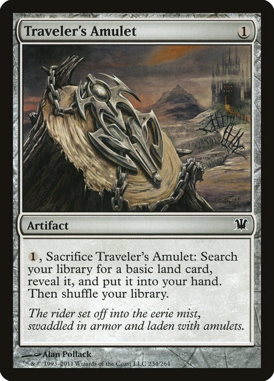 This Is An Image Of The Magic The Gathering Card Traveler's Amulet From The Set Innistrad Remastered - Designed By Artist Alan Pollack