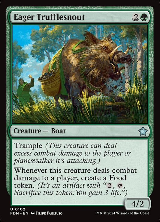 This Is An Image Of The Magic The Gathering Card Eager Trufflesnout From The Set Foundations - Designed By Artist Filipe Pagliuso