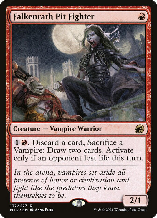 This Is An Image Of The Magic The Gathering Card Falkenrath Pit Fighter From The Set Innistrad: Midnight Hunt - Designed By Artist Anna Fehr