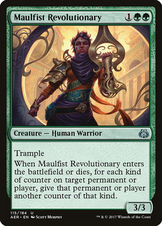 This Is An Image Of The Magic The Gathering Card Maulfist Revolutionary From The Set Aether Revolt - Designed By Artist Scott Murphy