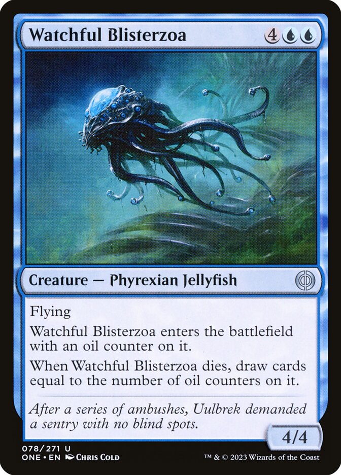 This Is An Image Of The Magic The Gathering Card Watchful Blisterzoa From The Set Phyrexia: All Will Be One - Designed By Artist Chris Cold