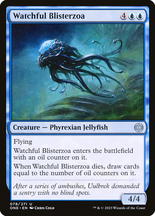 This Is An Image Of The Magic The Gathering Card Watchful Blisterzoa From The Set Phyrexia: All Will Be One - Designed By Artist Chris Cold