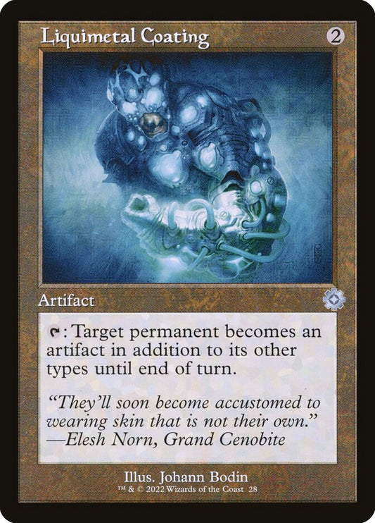This Is An Image Of The Magic The Gathering Card Liquimetal Coating From The Set Commander Anthology Volume II - Designed By Artist Johann Bodin