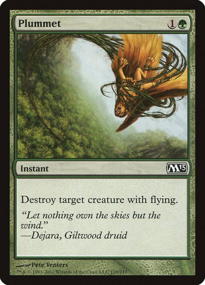 This Is An Image Of The Magic The Gathering Card Plummet From The Set Innistrad: Midnight Hunt - Designed By Artist Nicholas Gregory
