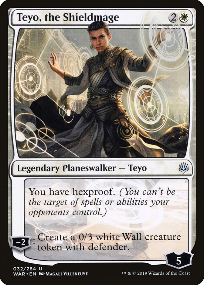 This Is An Image Of The Magic The Gathering Card Teyo, the Shieldmage From The Set War of the Spark - Designed By Artist Magali Villeneuve
