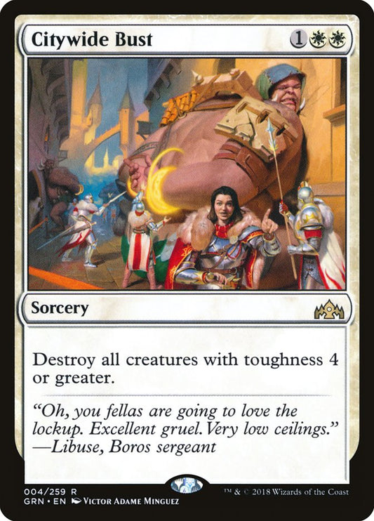 This Is An Image Of The Magic The Gathering Card Citywide Bust From The Set Commander 2020 - Designed By Artist Victor Adame Minguez
