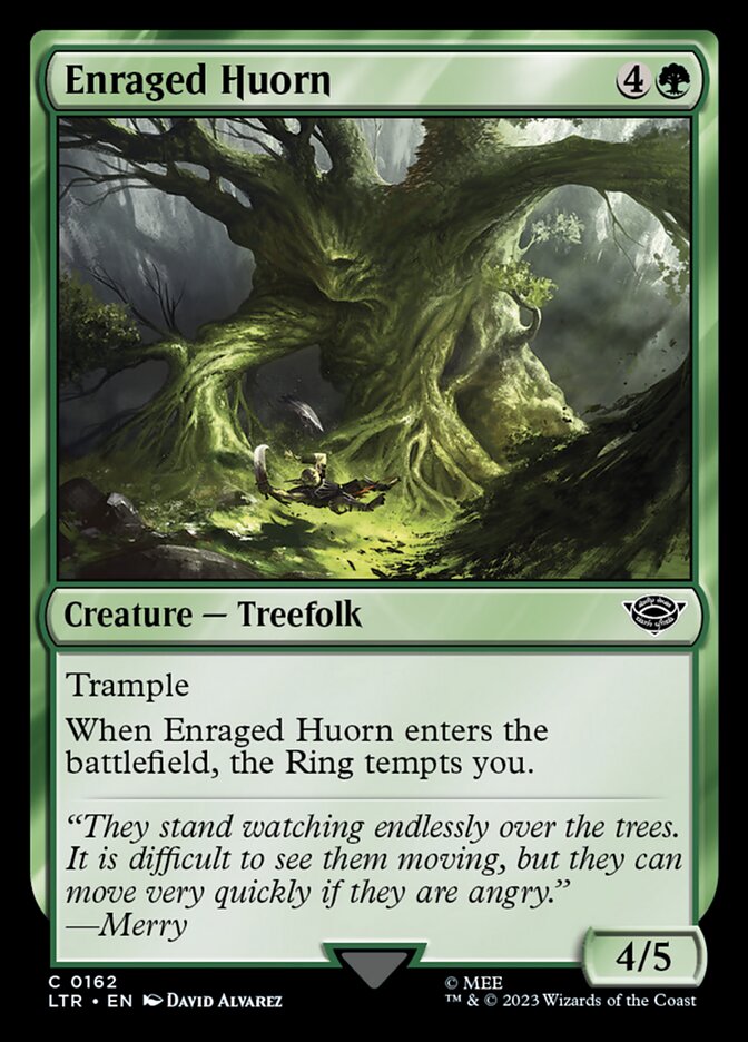 This Is An Image Of The Magic The Gathering Card Enraged Huorn From The Set The Lord of the Rings: Tales of Middle-earth - Designed By Artist David Álvarez