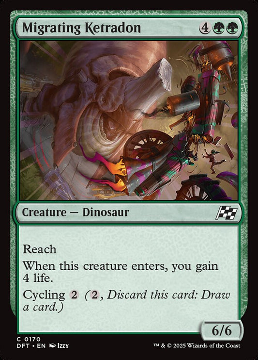 This Is An Image Of The Magic The Gathering Card Migrating Ketradon From The Set Aetherdrift - Designed By Artist Izzy