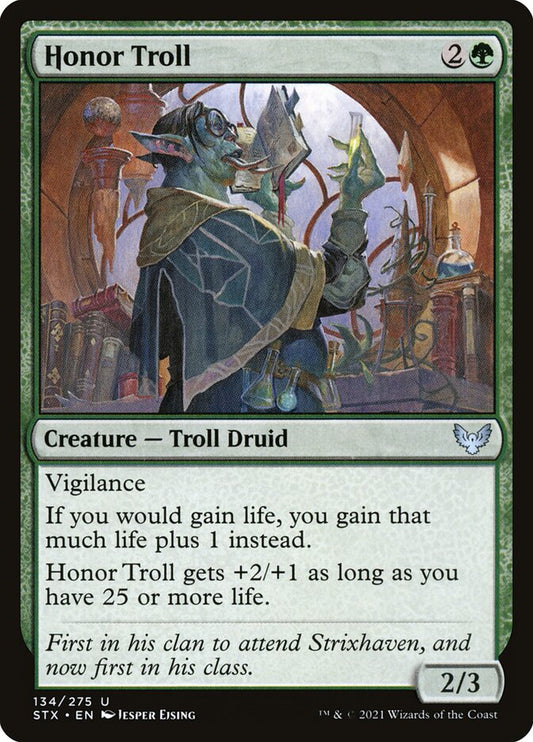 This Is An Image Of The Magic The Gathering Card Honor Troll From The Set Strixhaven: School of Mages - Designed By Artist Jesper Ejsing