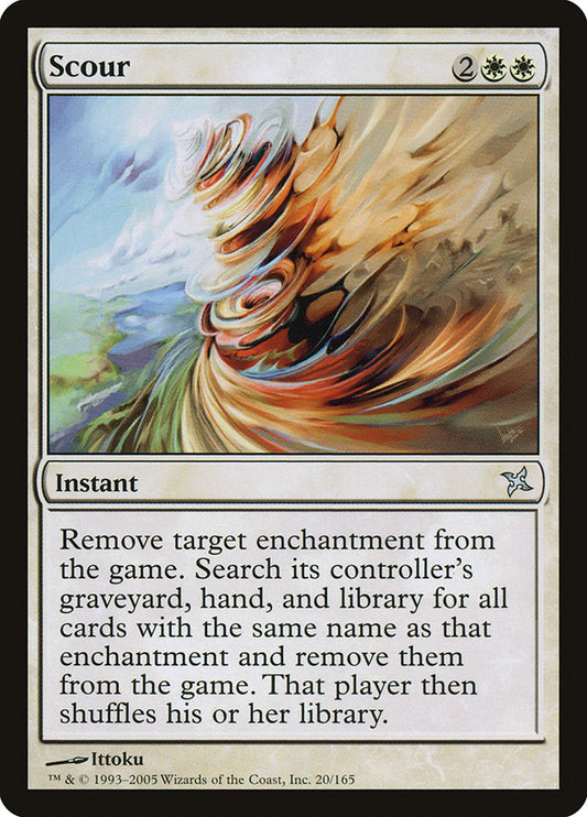 This Is An Image Of The Magic The Gathering Card Scour From The Set Betrayers of Kamigawa - Designed By Artist Ittoku
