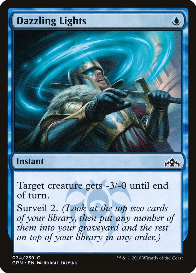 This Is An Image Of The Magic The Gathering Card Dazzling Lights From The Set Guilds of Ravnica - Designed By Artist Robbie Trevino