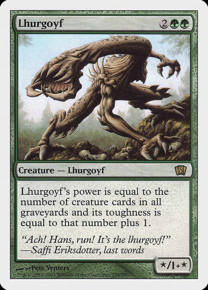 This Is An Image Of The Magic The Gathering Card Lhurgoyf From The Set Commander Anthology Volume II - Designed By Artist Pete Venters