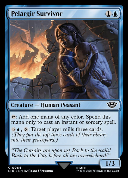 This Is An Image Of The Magic The Gathering Card Pelargir Survivor From The Set The Lord of the Rings: Tales of Middle-earth - Designed By Artist Craig J Spearing