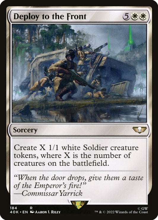 This Is An Image Of The Magic The Gathering Card Deploy to the Front From The Set Commander 2014 - Designed By Artist Aaron Miller
