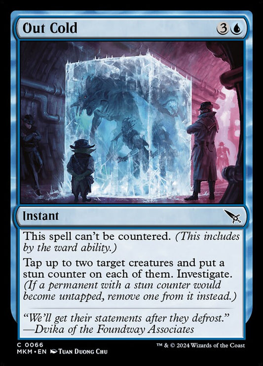 This Is An Image Of The Magic The Gathering Card Out Cold From The Set Murders at Karlov Manor - Designed By Artist Tuan Duong Chu
