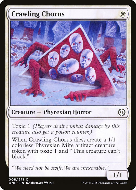 This Is An Image Of The Magic The Gathering Card Crawling Chorus From The Set Phyrexia: All Will Be One - Designed By Artist Michael Walsh