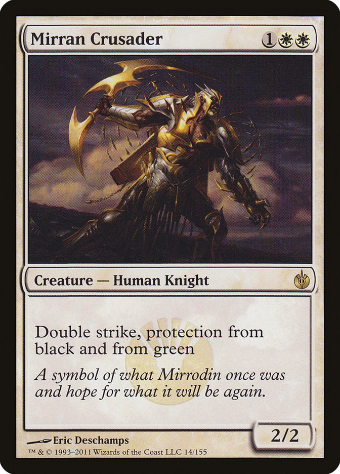 This Is An Image Of The Magic The Gathering Card Mirran Crusader From The Set Modern Masters 2015 - Designed By Artist Eric Deschamps