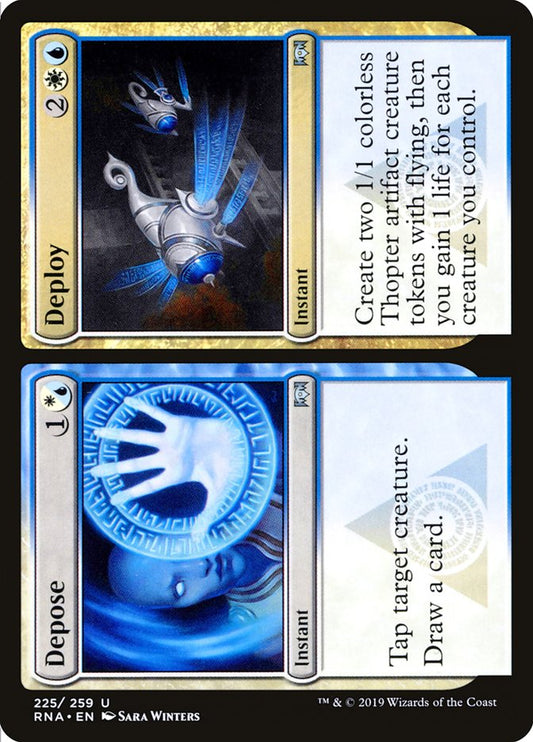 This Is An Image Of The Magic The Gathering Card Depose // Deploy From The Set Ravnica: Clue Edition - Designed By Artist Sara Winters