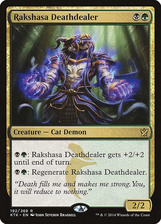 This Is An Image Of The Magic The Gathering Card Rakshasa Deathdealer From The Set Khans of Tarkir - Designed By Artist John Severin Brassell