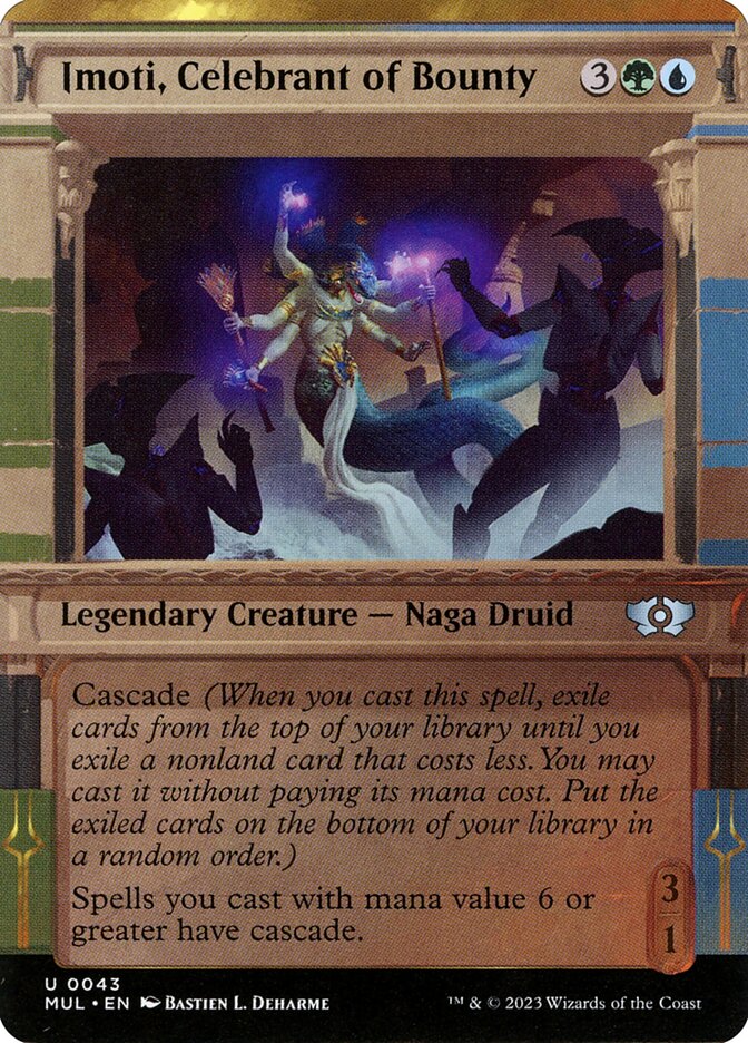 This Is An Image Of The Magic The Gathering Card Imoti, Celebrant of Bounty From The Set Commander Legends - Designed By Artist Ekaterina Burmak