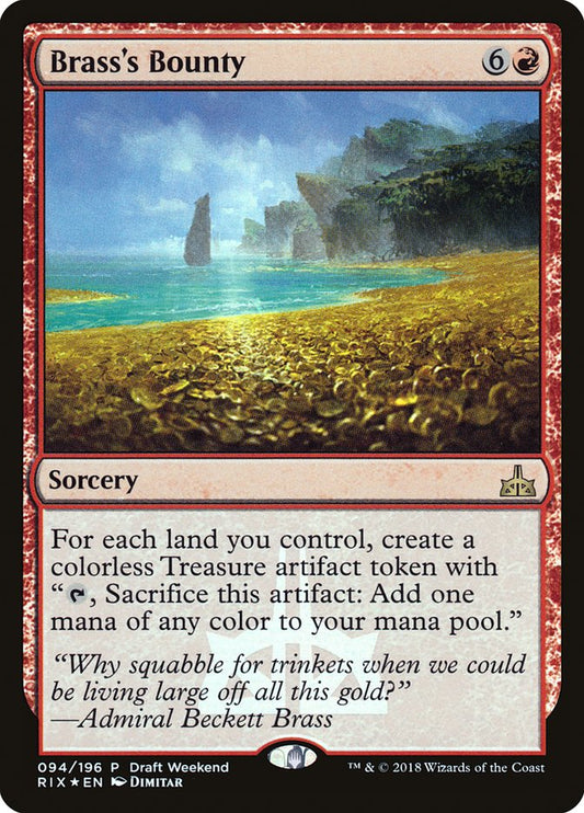 This Is An Image Of The Magic The Gathering Card Brass's Bounty From The Set Foundations - Designed By Artist Grzegorz Rutkowski