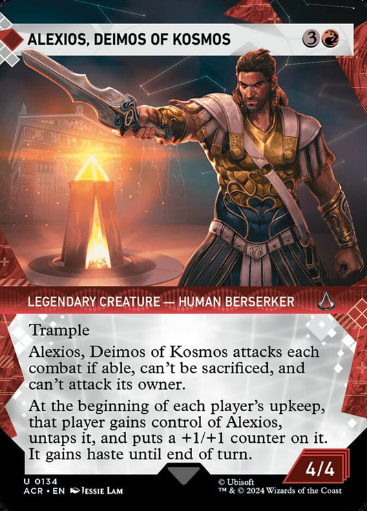 This Is An Image Of The Magic The Gathering Card Alexios, Deimos of Kosmos From The Set Assassin's Creed - Designed By Artist Bartek Fedyczak