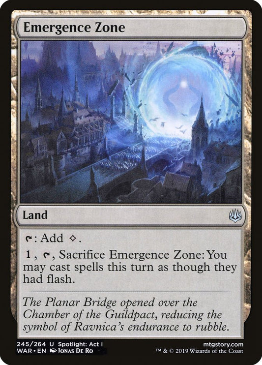 This Is An Image Of The Magic The Gathering Card Emergence Zone From The Set War of the Spark - Designed By Artist Jonas De Ro