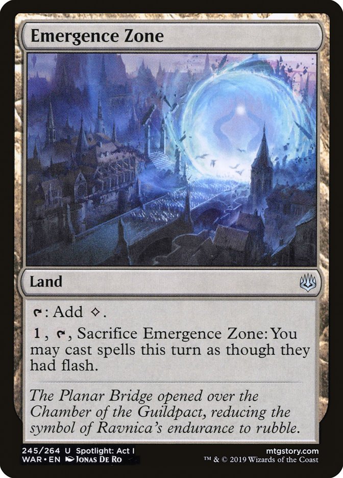 This Is An Image Of The Magic The Gathering Card Emergence Zone From The Set War of the Spark - Designed By Artist Jonas De Ro