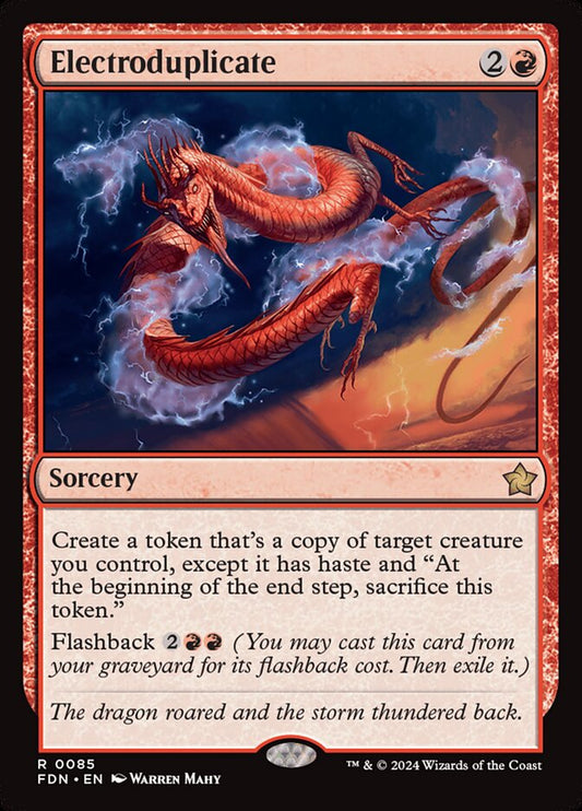 This Is An Image Of The Magic The Gathering Card Electroduplicate From The Set Foundations - Designed By Artist Warren Mahy
