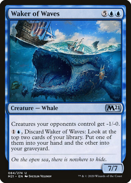 This Is An Image Of The Magic The Gathering Card Waker of Waves From The Set Core Set 2021 - Designed By Artist Svetlin Velinov