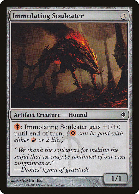 This Is An Image Of The Magic The Gathering Card Immolating Souleater From The Set New Phyrexia - Designed By Artist Austin Hsu