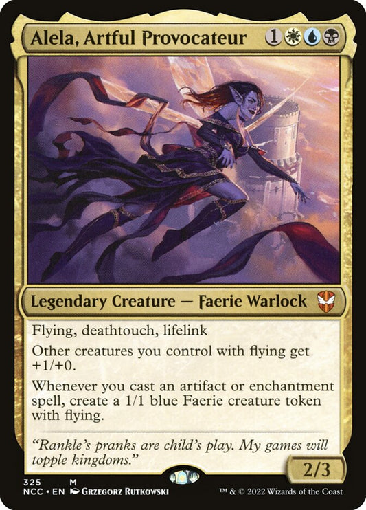 This Is An Image Of The Magic The Gathering Card Alela, Artful Provocateur From The Set New Capenna Commander - Designed By Artist Grzegorz Rutkowski