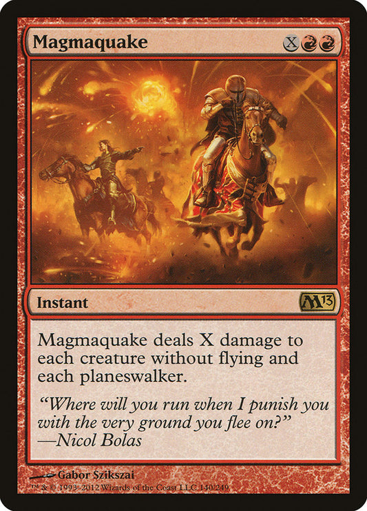 This Is An Image Of The Magic The Gathering Card Magmaquake From The Set Forgotten Realms Commander - Designed By Artist Gabor Szikszai