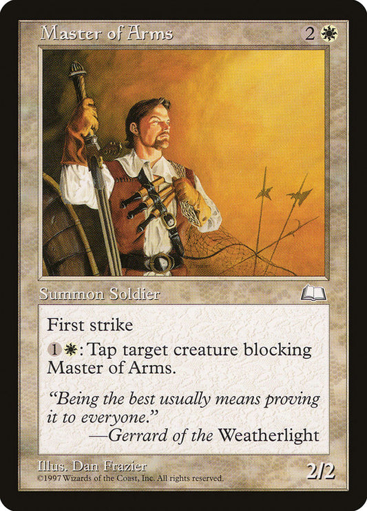This Is An Image Of The Magic The Gathering Card Master of Arms From The Set Weatherlight - Designed By Artist Dan Frazier