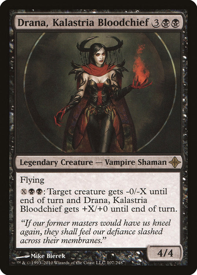 This Is An Image Of The Magic The Gathering Card Drana, Kalastria Bloodchief From The Set Commander 2017 - Designed By Artist Mike Bierek