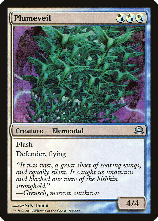 This Is An Image Of The Magic The Gathering Card Plumeveil From The Set Ultimate Masters - Designed By Artist Nils Hamm
