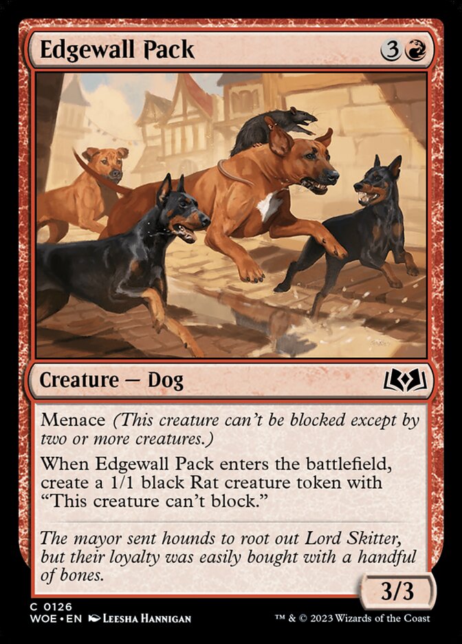 This Is An Image Of The Magic The Gathering Card Edgewall Pack From The Set Wilds of Eldraine - Designed By Artist Leesha Hannigan