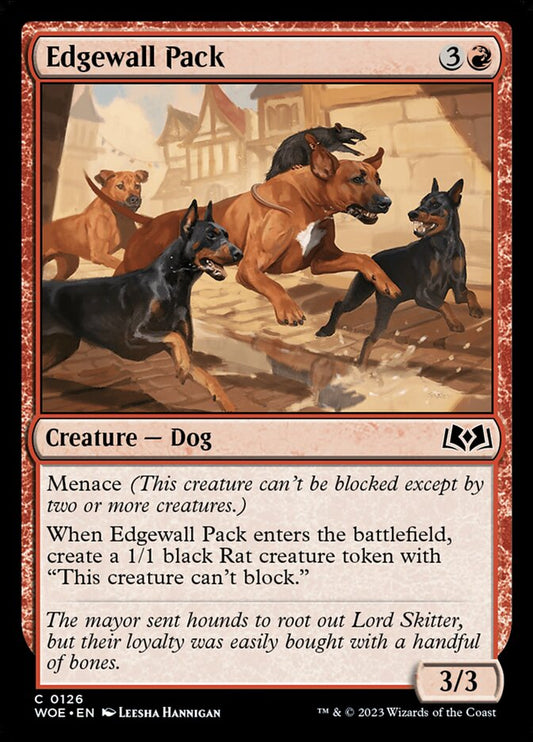 This Is An Image Of The Magic The Gathering Card Edgewall Pack From The Set Wilds of Eldraine - Designed By Artist Leesha Hannigan