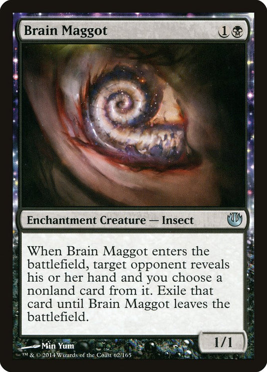 This Is An Image Of The Magic The Gathering Card Brain Maggot From The Set Journey into Nyx - Designed By Artist Min Yum