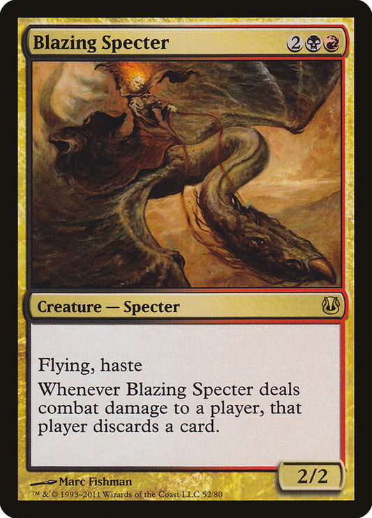 This Is An Image Of The Magic The Gathering Card Blazing Specter From The Set Vintage Masters - Designed By Artist Marc Fishman