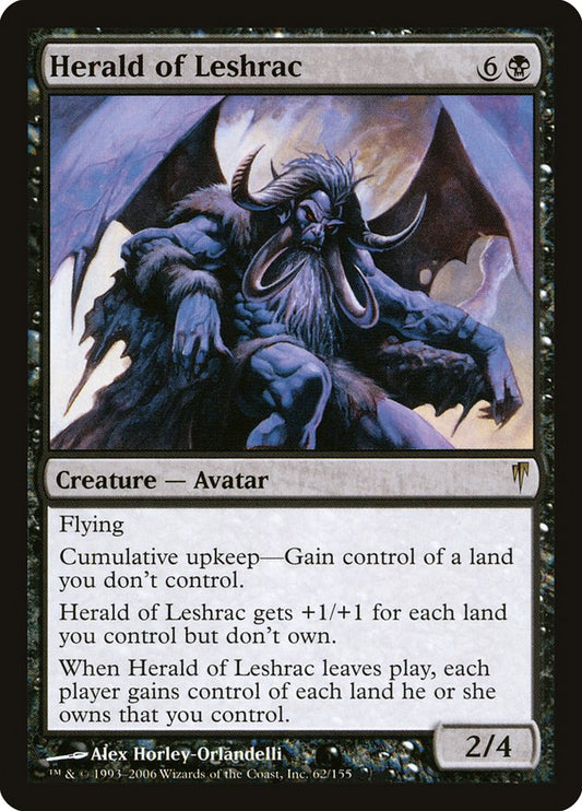 This Is An Image Of The Magic The Gathering Card Herald of Leshrac From The Set Coldsnap - Designed By Artist Alex Horley-Orlandelli