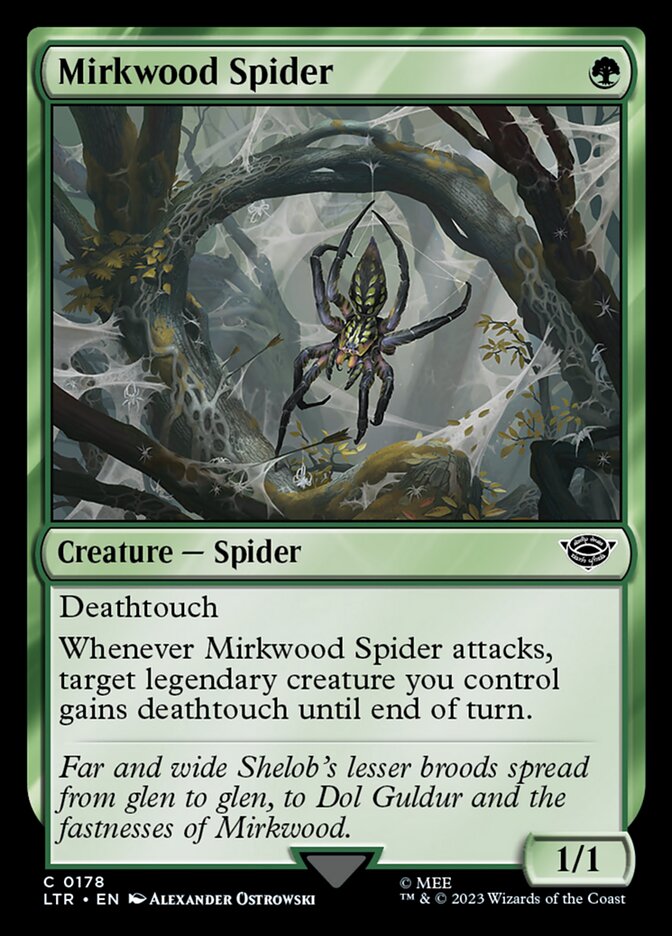 This Is An Image Of The Magic The Gathering Card Mirkwood Spider From The Set The Lord of the Rings: Tales of Middle-earth - Designed By Artist Alexander Ostrowski